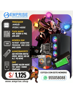 PC GAMING 2 | AMD RYZEN 5 4600G | A520M | 8GB | 500GB | CASE HALION MAGIC