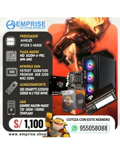 PC GAMING 6 | AMD RYZEN 5 4600G | A520M | 8GB | 500GB | CASE HALION MAGIC