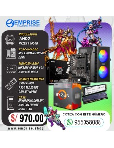 PC GAMING 17 | AMD RYZEN 5 4600G | A520M | 8GB | 256GB | CASE ENKORE