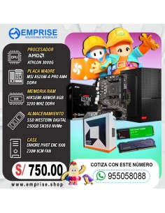 PC GAMING 1 | AMD ATHLON 3000G | A520M | 8GB | 250GB | CASE ENKORE