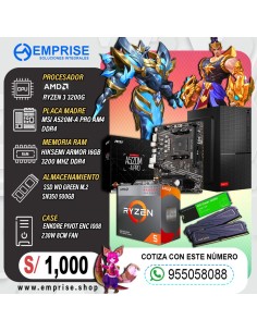 PC GAMING 2 | AMD RYZEN 3 3200G | A520M | 16GB | 500GB | CASE ENKORE