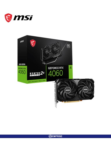 TARJETA DE VIDEO MSI GEFORCE NVIDIA RTX 4060 VENTUS 2X BLACK OC. 8GB GDDR6