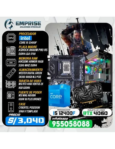 PC GAMING 21 | INTEL I5 12400F | 16GB | 500GB | RTX 4060 8GB